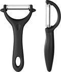 AUAUY 2PCS Potato Peeler, Y and I-Shaped Swivel Vegetable Peeler Set, Black