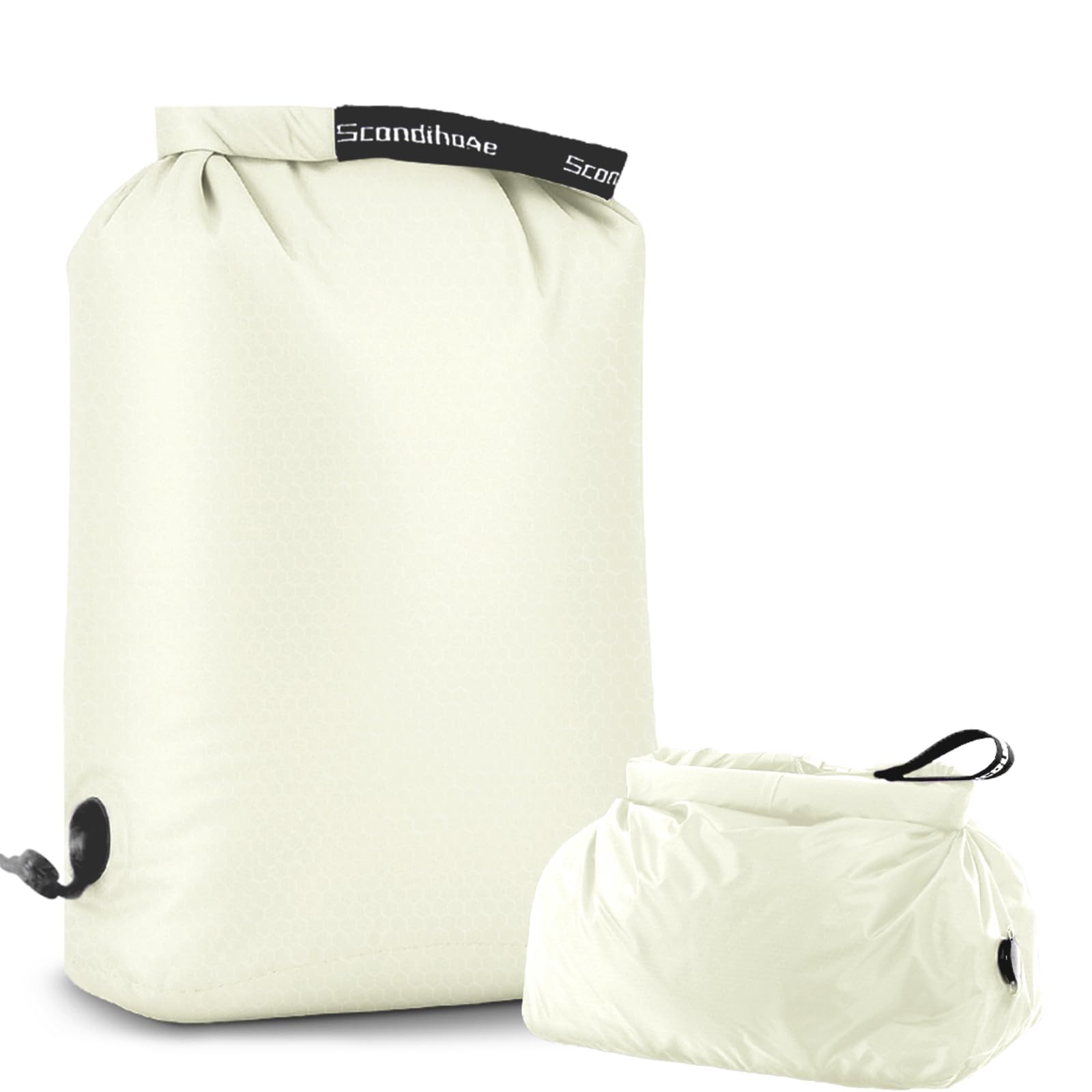 Compression Travel Laundry Bag for Dirty Clothes, Pump-Free Laundry Bag for Suitcase & Dorm, Waterproof Wet Dry Clothes Organizer, Large Capacity Space Saving Travel Bag (1 Pcs)(White, M)