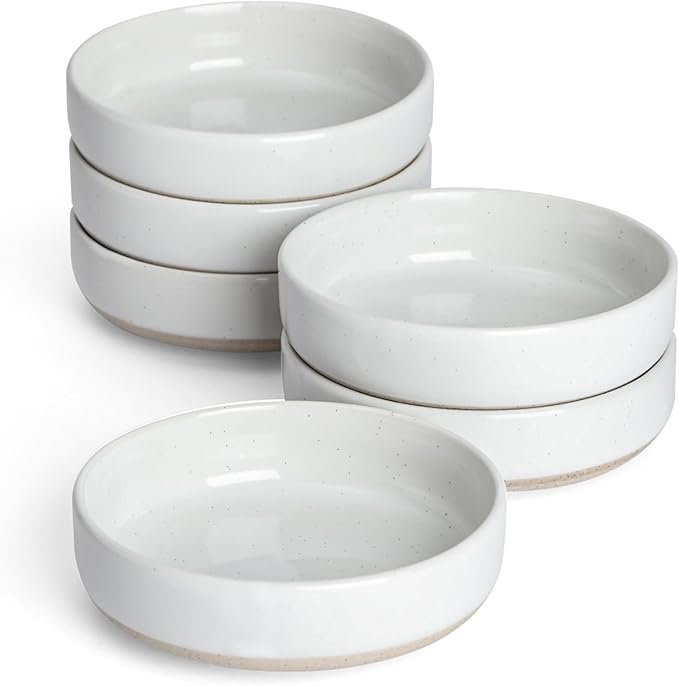 famiware Ceramic Soy Sauce Dish, 4oz Dipping Bowls Set of 6, White