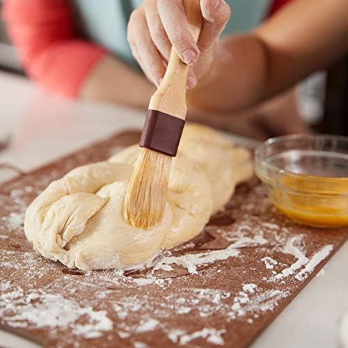 Boao 4 Pcs Pastry Brush, Natural Bristle Basting Brush for Cooking and Baking, BBQ Brushes for Butter, Baster, Oil, Egg, Sauce, Turkey, Grilling, Marinade and Kitchen Food(1 Inch, 1 1/2 Inch)