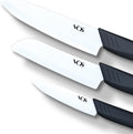 Vos Ceramic Knife Set in Elegant Gift Box, Ceramic Knives Set For Kitchen, Ultra Sharp Kitchen Knife Set with Covers, 4" 5" 6" Paring, Santoku & Chef Knife, Lightweight, Dishwasher safe (Black Handle)