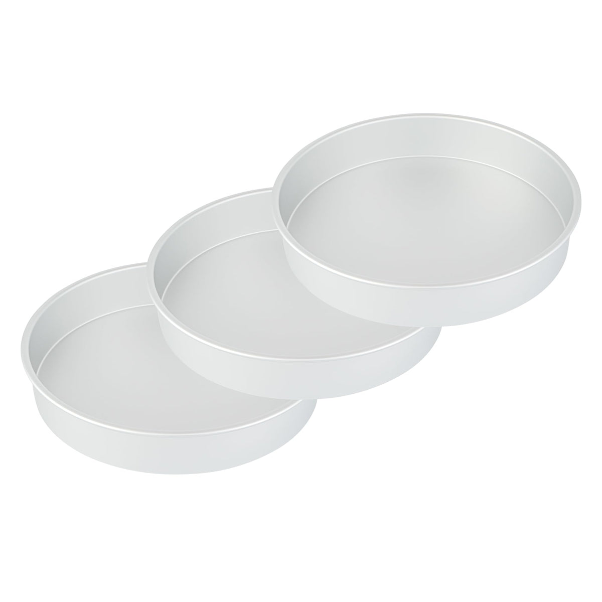 Restaurantware-Met Lux 16 x 3 Inch Straight-Sided Baking Tins, 12 Round Cake Pans - Oven-Ready, Freezable, Anodized Aluminum Round Baking Pans, Greaseproof, For Layer Birthday Cakes