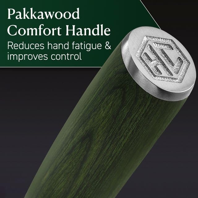 HexClad Green 6 Piece Japanese Damascus Stainless Steel Knife Set