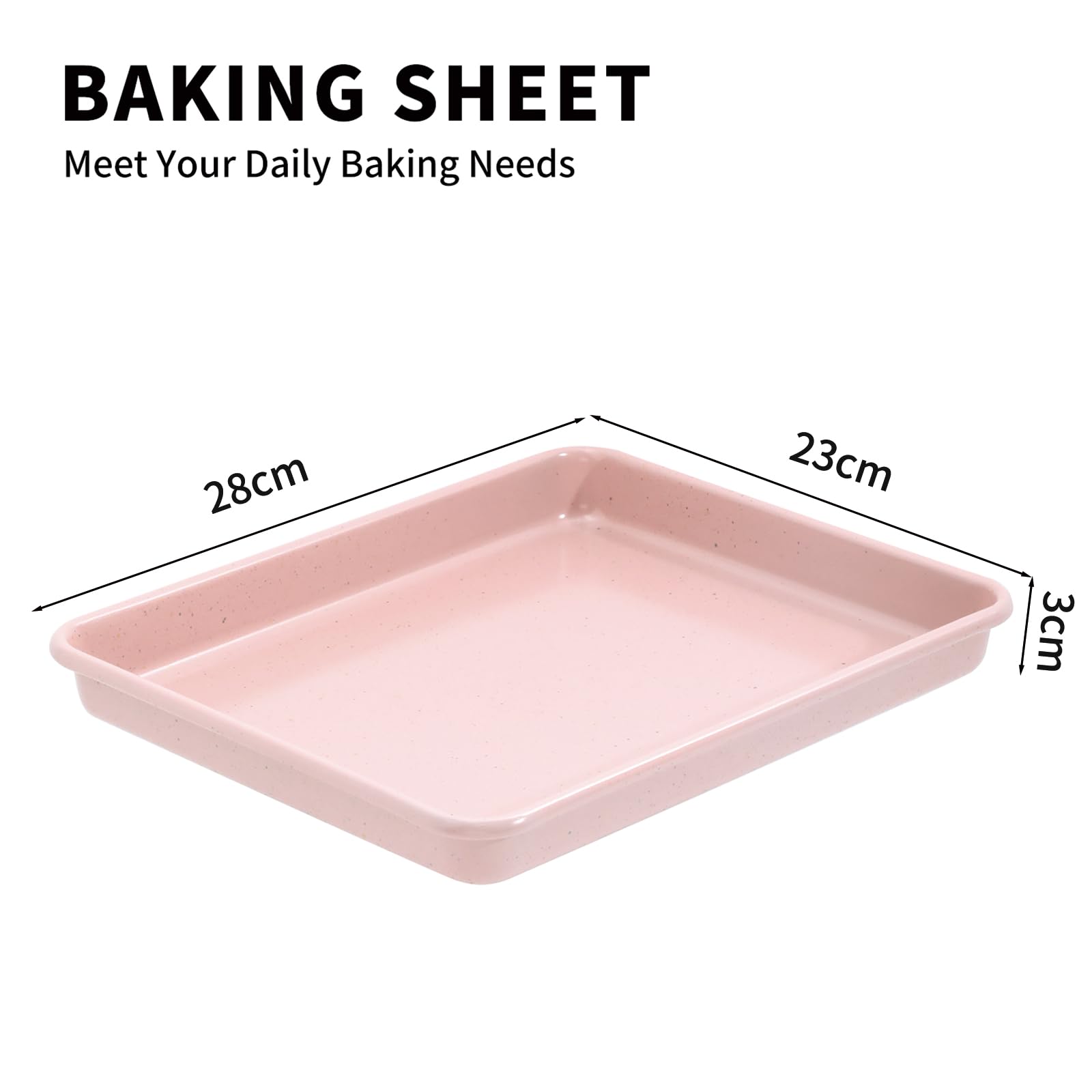 Toaster Oven Pans Set of 2, Shinsin 11-Inch Nonstick Baking Sheet Pans and Trays, 1/8 Thicker Replacement Small Baking Tray Accessories for Cookie, Non Toxic and Easy Clean and Diswasher Safe, Pink