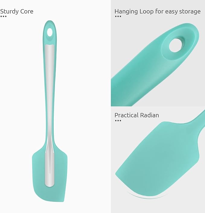 U-Taste Silicone Large Spatula, 600ºF High Temp Scraper, 11.38in, Aqua Sky
