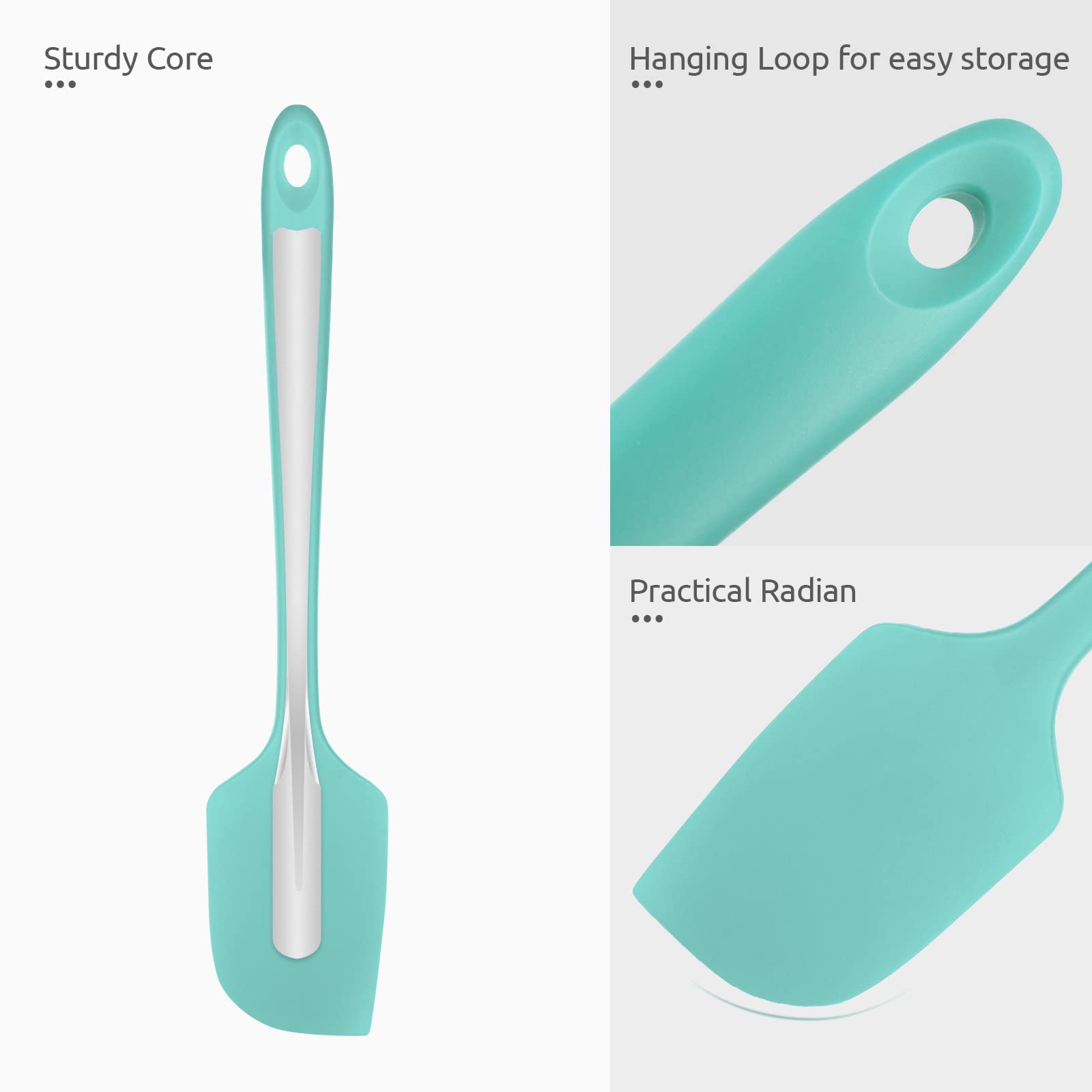 U-Taste Silicone Large Spatula, 600ºF High Temp Scraper, 11.38in, Aqua Sky