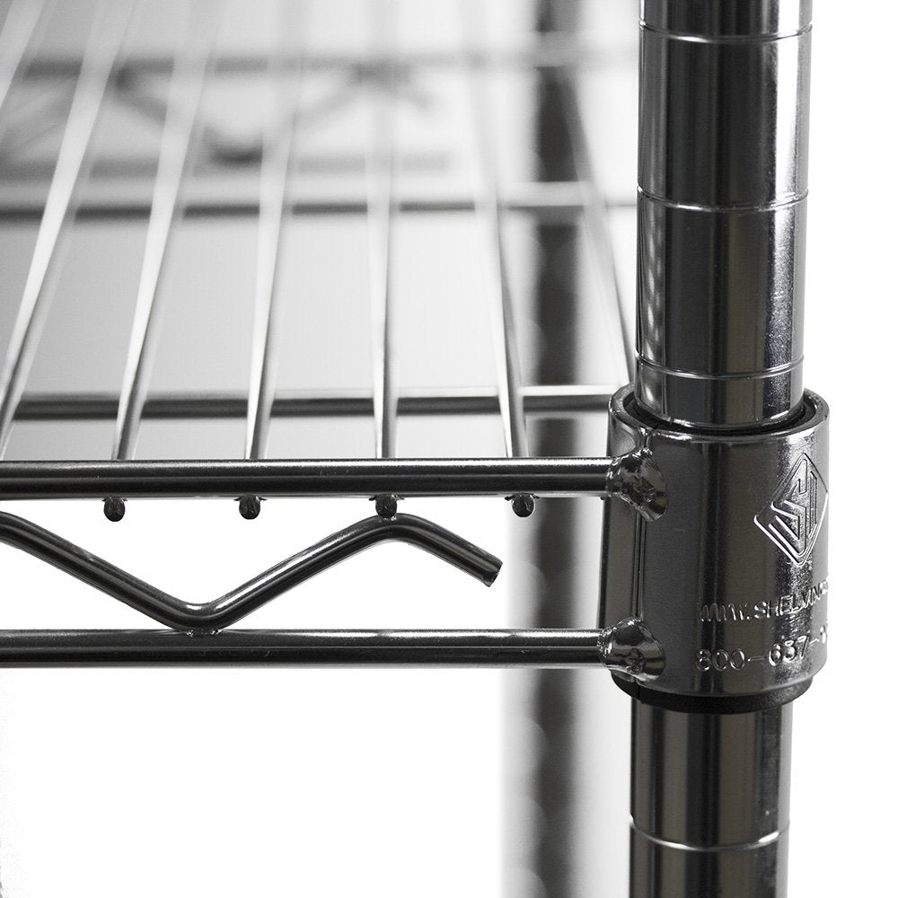 Shelving Inc. 14" d x 18" w Chrome Wire Shelving with 2 Tier Shelves, Weight Capacity 800lbs Per Shelf