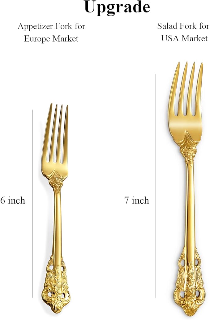 KEAWELL Luxury 20-Piece 18/10 Stainless Steel Flatware Set (Gold)