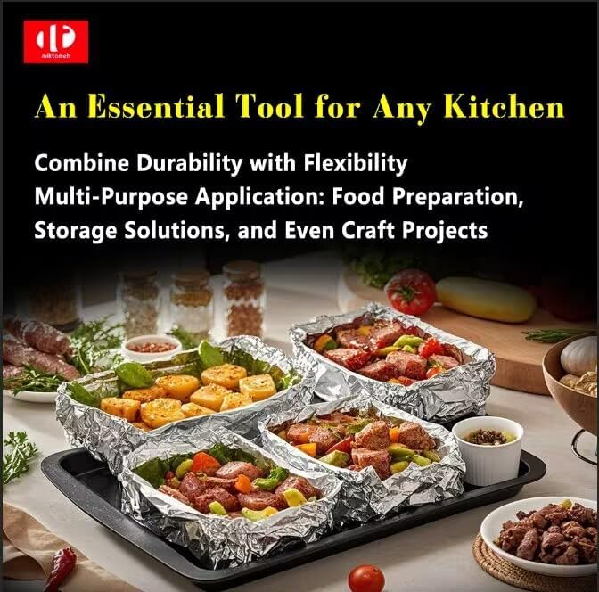 Miktomeh Standard Aluminum Foil 12" x 500 Sq Ft