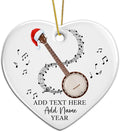Personalized Banjo Musical Instrument Ceramic Ornaments, Customized Banjo Christmas Ornament with Text Name Year, 2026 Christmas Ornament Gift for Musician/Teacher/Student, Banjoist Keepsake