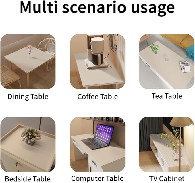 Zinkooat Table Pad for Dining Room Table - Can Be Used On Both Sides Waterproof and Easy to Clean Good Flatness Used for Dining Table(Off White+Light Gray 44x72)