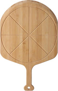 Fiery Chef 16" Bamboo Pizza Peel with 8 Slice Grooves, 23.6" x 16"