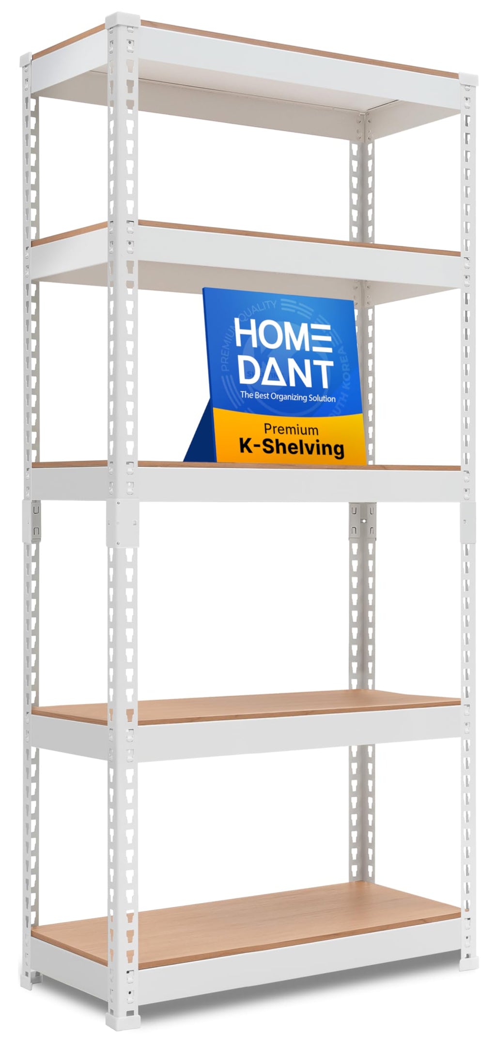 HOMEDANT White 28" W 5 Tier Storage Shelves Garage Shelving Unit Metal