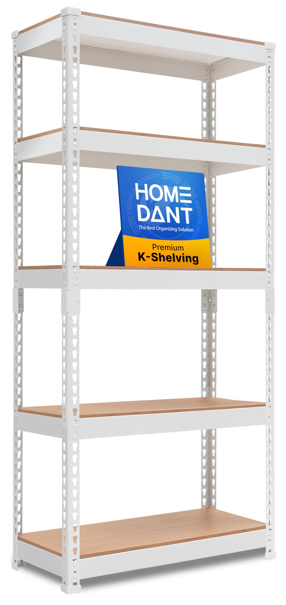 HOMEDANT White 28" W 5 Tier Storage Shelves Garage Shelving Unit Metal
