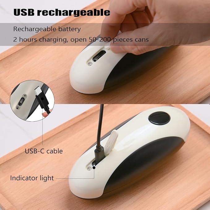 ZEUSORA Electric Can Openers in 2026: Automatic Can Opener Electric with Rechargeable. The Can Opener Creates A Smooth Edge, Making It The Best Gift for Seniors And Kids. White