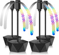 Portable Battery Powered Fly Fans for Tables Up to 15 Hours Working Time, 4-Pack Indoor Outdoor Food Fan with Flexible Goose-Neck Blades for Home Restaurant Party Picnic Patio BBQ, Jet Black