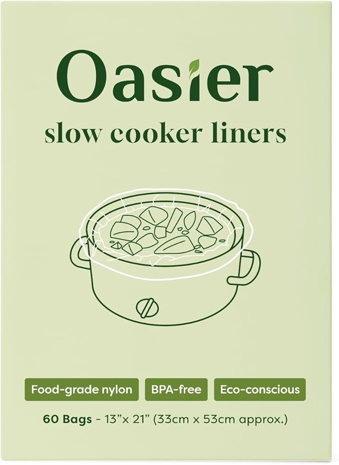 Oasier Slow Cooker Liners, Disposable Oval Large Size 60 Count