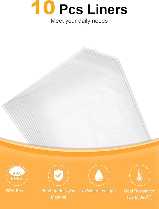 SMARTAKE Slow Cooker Liners, Large Size 13"x 21" 10 Liners