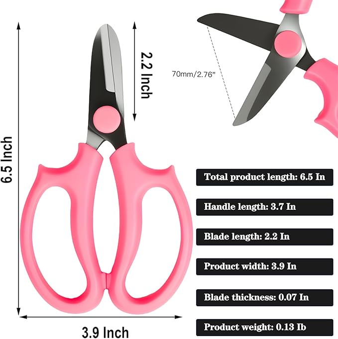 WGEGO 3 PCS Garden Flower Scissors, Stainless Steel Floral Shears