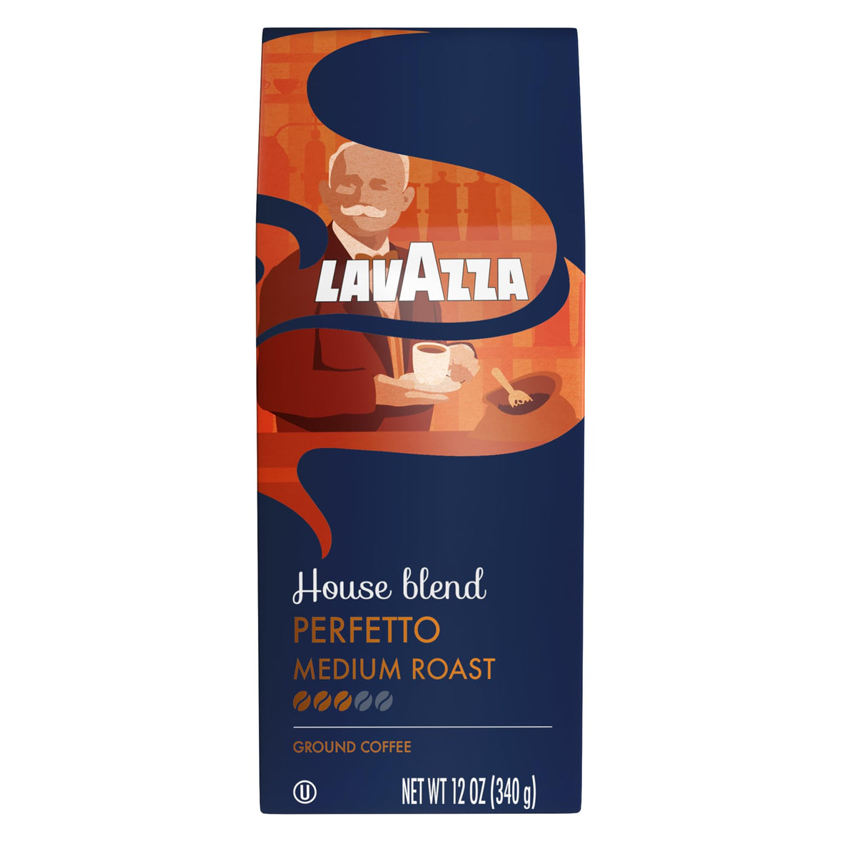 Lavazza House Blend Perfetto Ground Coffee 6 Bags of 20oz, Medium Roast, Full-bodied, Intensity 3/5, 100% Arabica, Ideal for Drip Brewers, (Pack of 6) - Package May Vary