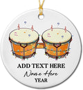 Awesome Bongo Drum Ceramic Ornament Gift for Women Men Dad Mom Brother Sister, Customized Text Year Name Instrument Player Christmas Ornament 2026, Personalized Bongo Drum Ceramic Christmas Ornaments