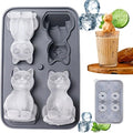 UIVXXUD Cute 3D Cat Ice Mold, Kitty Ice Cube Tray Popsicle Molds (Grey)