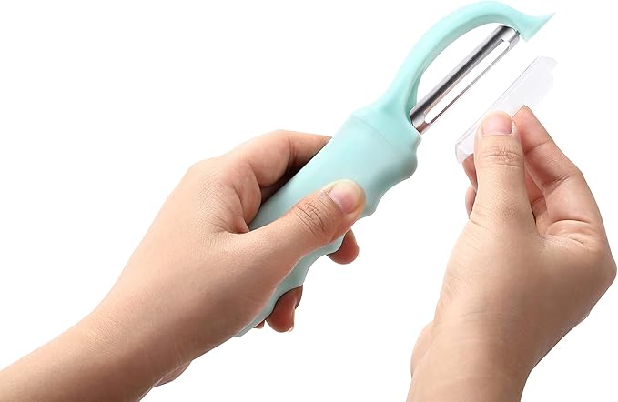 Spring Chef Swivel Vegetable Peeler for Kitchen w/Soft Grip Handle, Mint