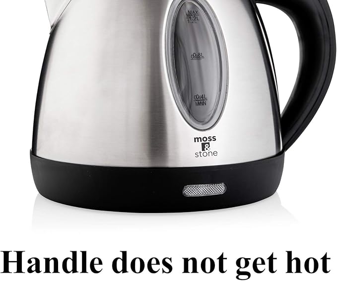 Moss & Stone Stainless Steel Electric Kettle, 1.2L Cordless 1500W