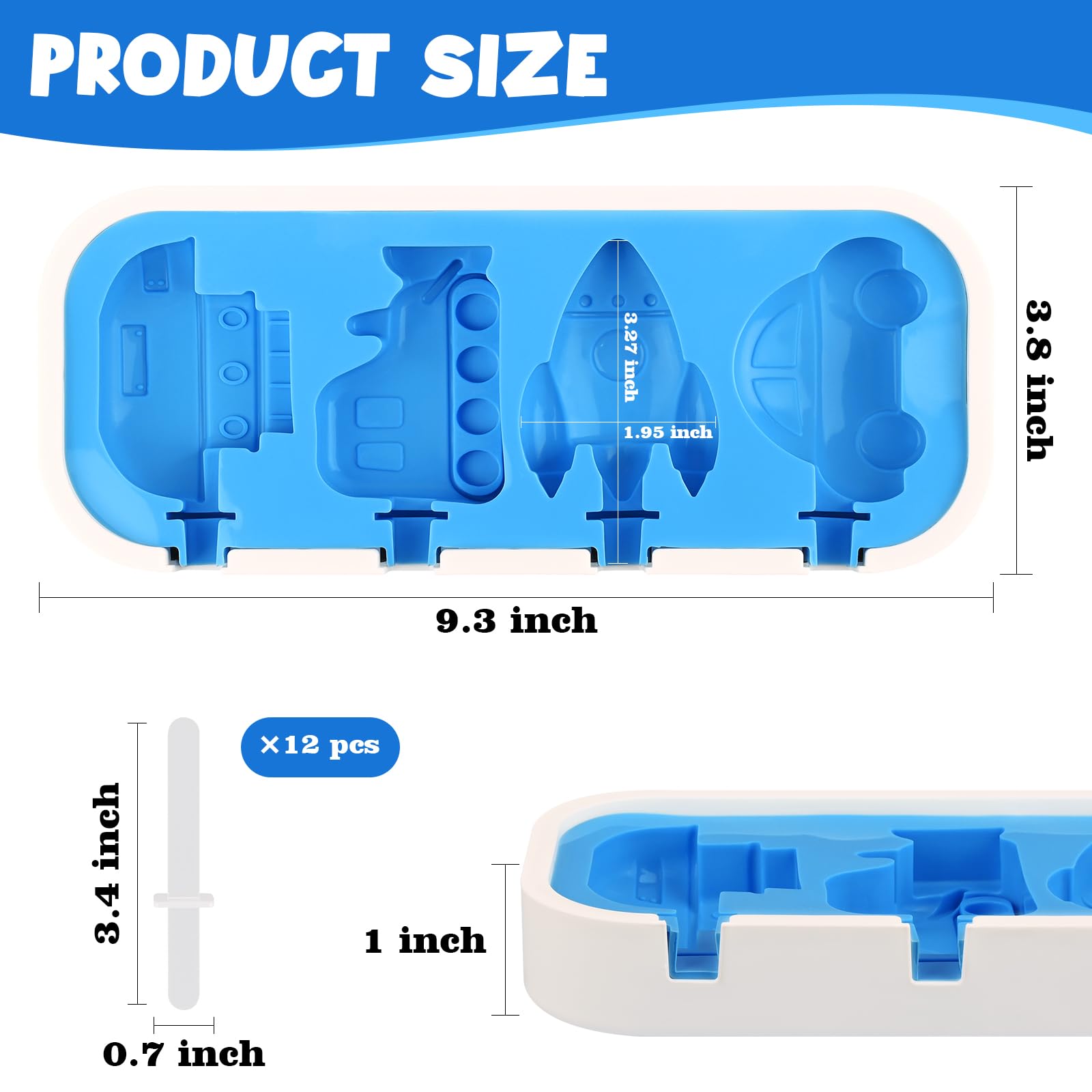 WMKGG Cartoon Silicone Popsicle Molds for Kids, 2 PCS Popsicles Molds