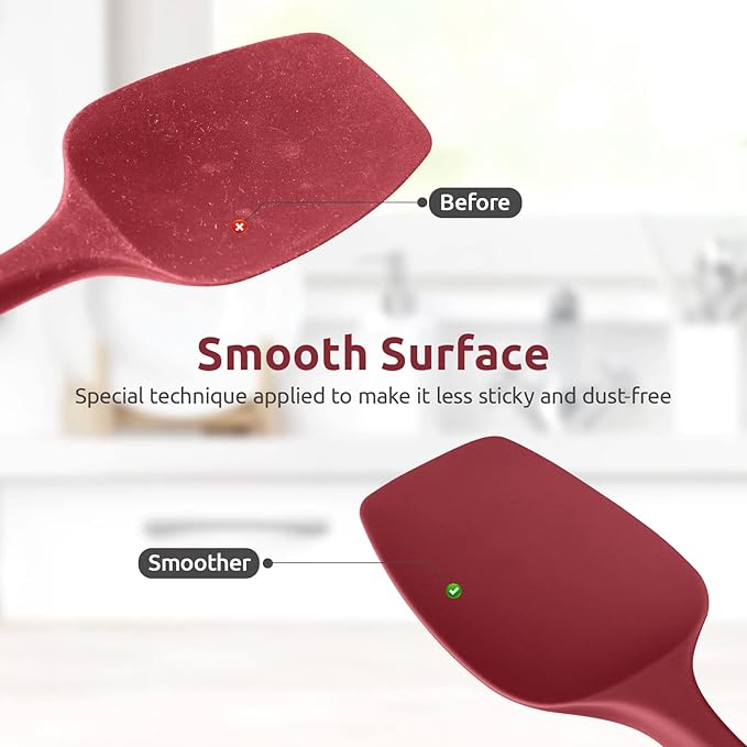 U-Taste Silicone Spoon Spatula, 480°F High Temp Scoop Spoonula, 11.38", Red