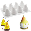 OCPO Kitchen Pear Silicone Mold for Baking Mousse Cake, 8 Cavities