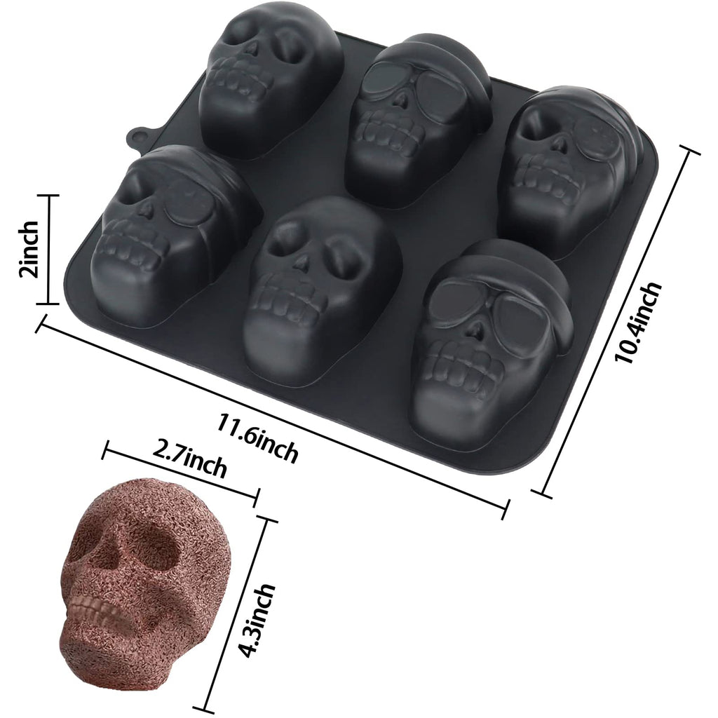 Halloween Baking Skull Cake Pan Molds, Silicone Pirate Cakelet Tin