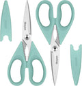iBayam Kitchen Scissors, Set Of 2, Aqua Sky, Black Kitchen Utensils Set