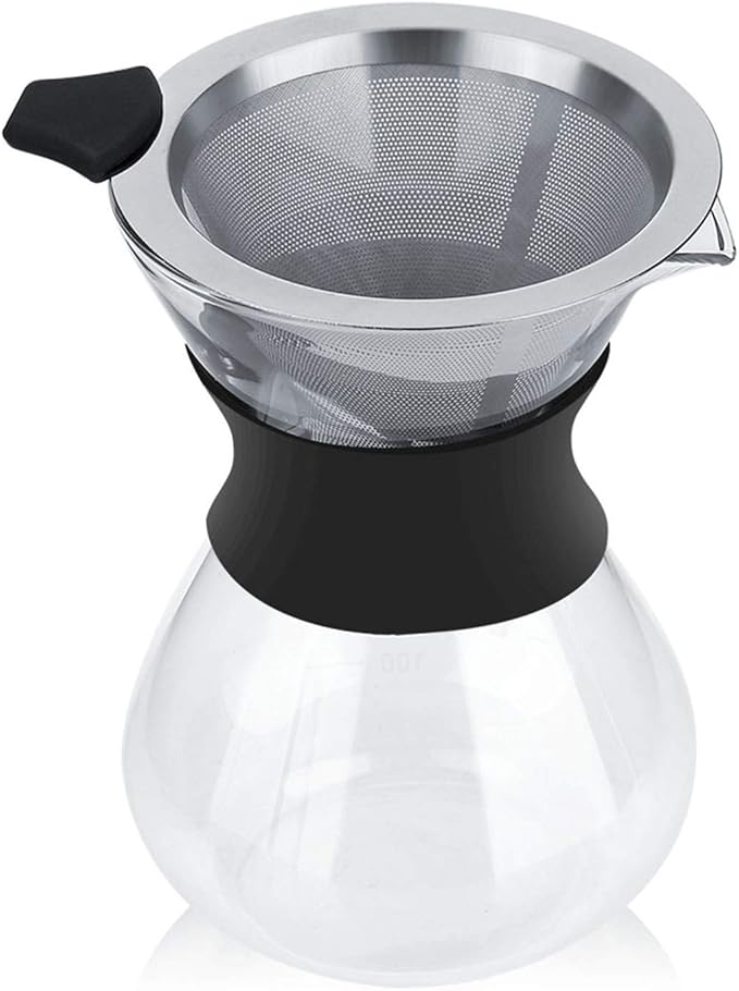 Joyzan Pour Over Coffee Maker, High-Heat Paperless Glass Drip Dripper 400ML