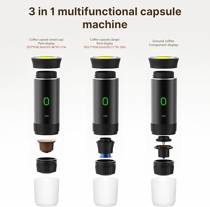 Decdeal Coffee Machine Coffee Maker Work With Capsule and Ground Coffee