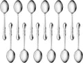 New Star Foodservice Rose Pattern 18/0 Stainless Steel Dinner/Dessert Spoon, 7-Inch, Set of 12, Commercial Grade
