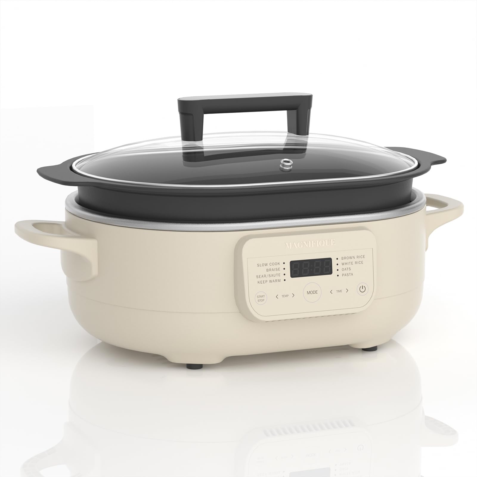 MAGNIFIQUE 6 Quart Multi-Cooker with 8-in-1 Casserole Programmable Slow Cooker, Dutch Oven, Pasta, Nonstick, Oven Safe Pot to 500°F Oatmeal