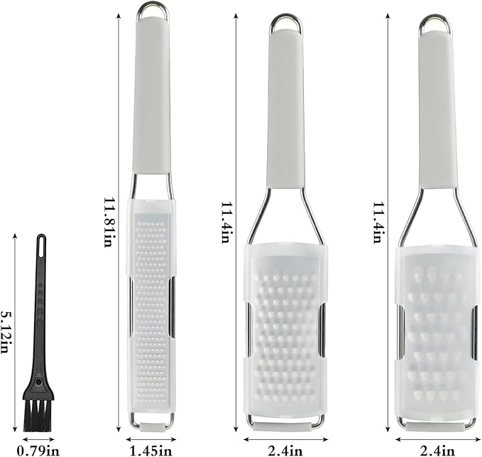 Cambom Cheese Grater Citrus Zester Lemon Zester Pack of 3-304 Stainless Steel - A Sharp Tool for Parmesan Cheese, Ginger, Garlic, Nutmeg, Chocolate, Vegetables，Fruits，Dishwasher Safe Clear
