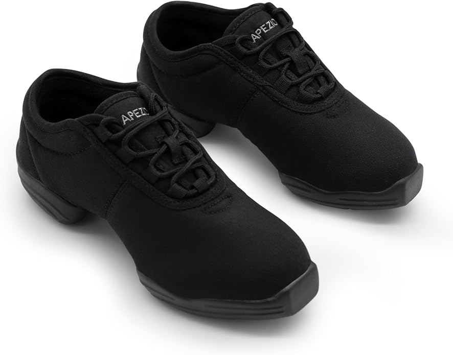 Capezio womens Canvas Sneaker dance shoes, Black, 10.5 US