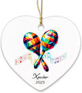Maracas Ceramic Ornament Gifts, Personalized Maracas Musical Christmas Ornaments Decor with Name & Year, Music Lovers Ornaments 2026, Customized Instrument Player Xmas Ceramic Ornament Tree Hanging