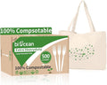 Biocean Extra Heavyduty Compostable Forks [500 Count,7In] Disposable Cutlery No Plastic Forks Large Biodegradable Utensils Eco Friendly Silverware for Party,BBQ,Daily Use [With Tote]