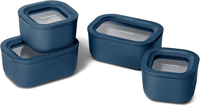Caraway Mini Food Storage 9-Piece Set, Glass Storage Containers for Food