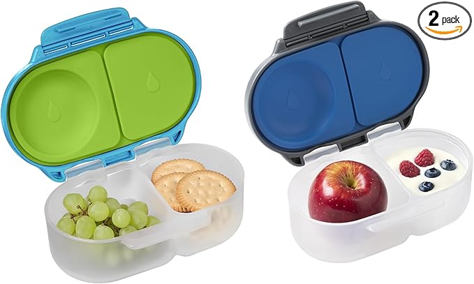 b.box Snack Box 2-Pack, Snack Containers for Kids, 1.75 Cup Kids Lunch Box