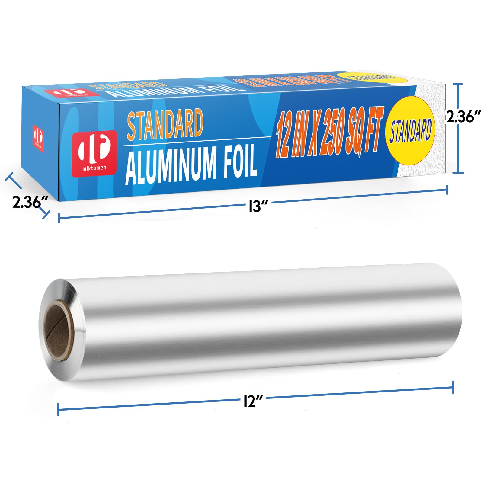 Miktomeh Standard Aluminum Foil 12" x 250 Sq Ft