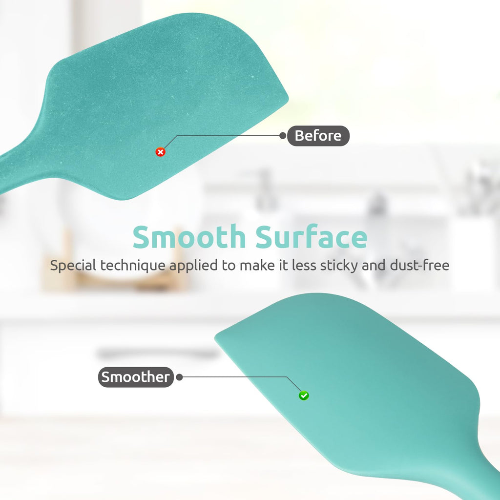 U-Taste Silicone Large Spatula, 600ºF High Temp Scraper, 11.38in, Aqua Sky