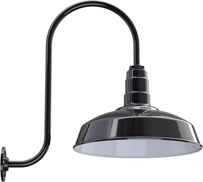 Upslope Gooseneck Barn Light Outdoor | Farmhouse Exterior Wall | Black