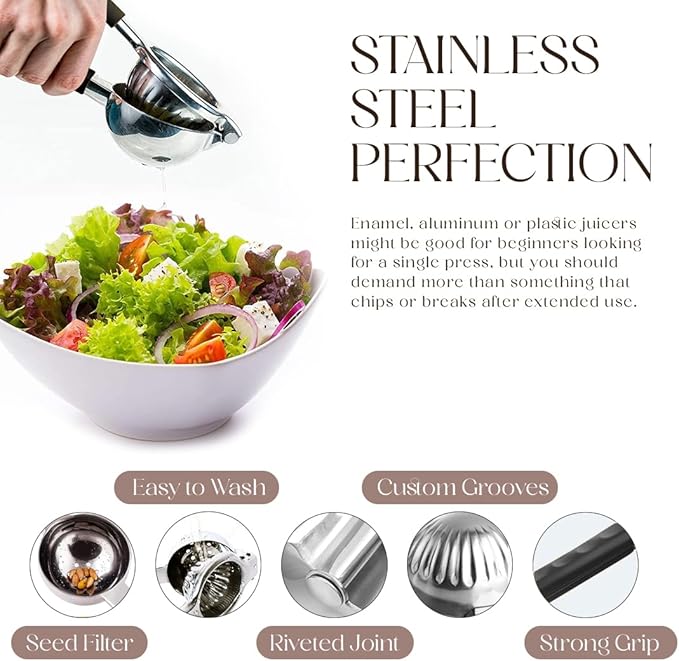 Bellemain Metal Lemon Squeezer, Stainless Steel Citrus Juicer, black