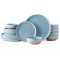 AmorArc Dinnerware Sets for 6, 18 Pieces Ceramic Plates and Bowls Set