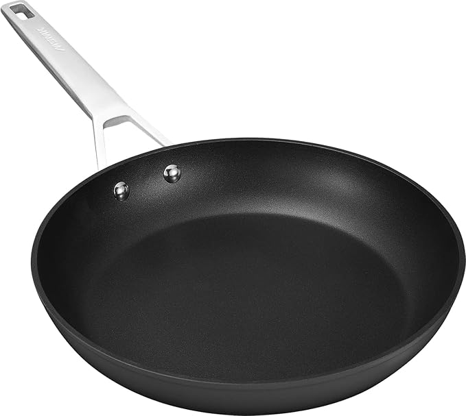 MsMk 12.5 Inch Nonstick Frying pan, Grey Large Cooking Pan Titanium Skillet