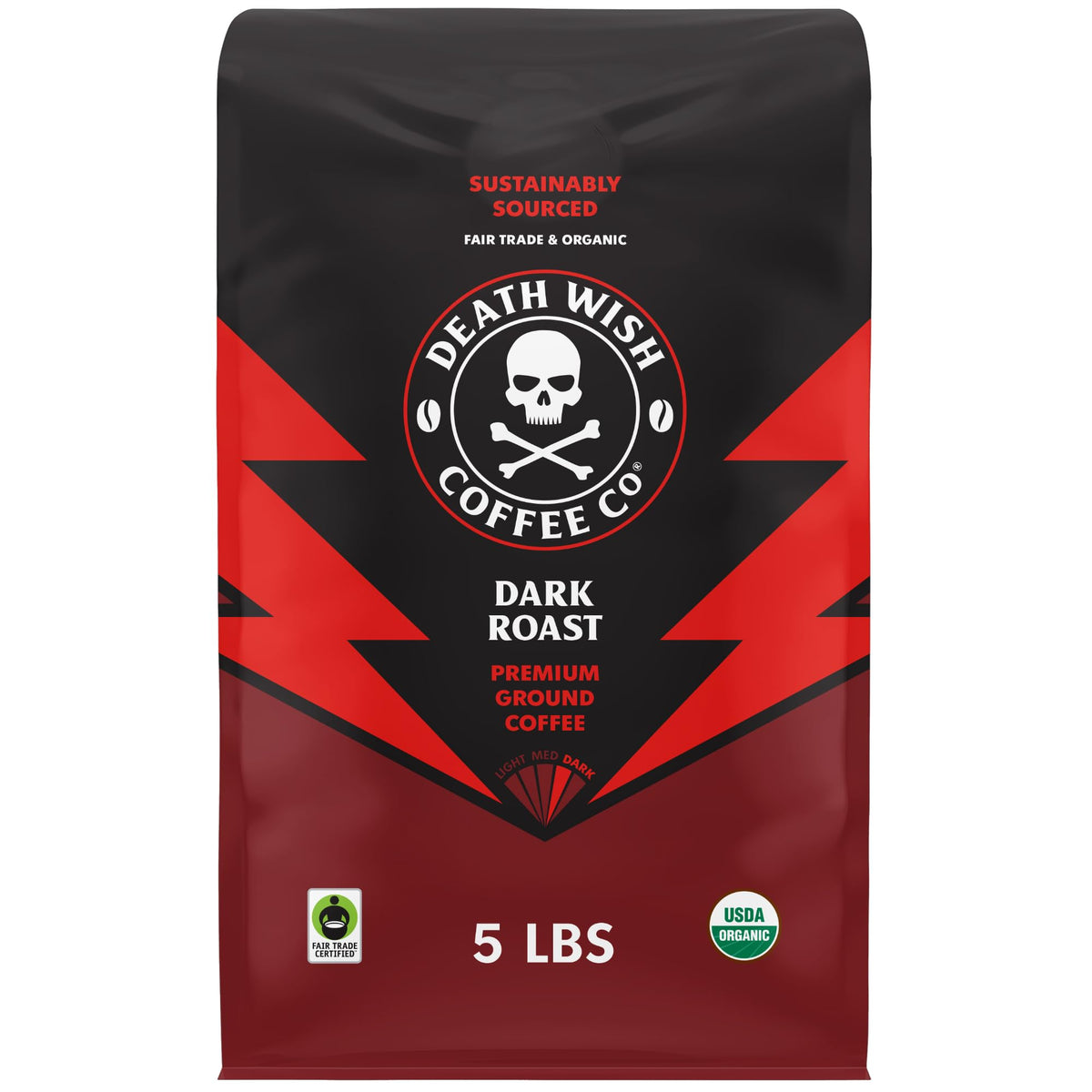 Death Wish Coffee Dark Roast & Valhalla Java Ground Coffee Bundle, Organic